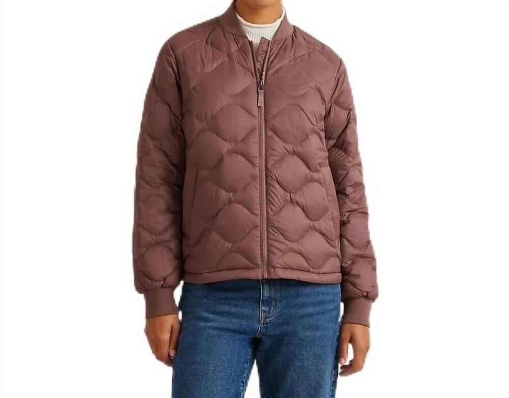 NEW EDDIE BAUER down puffer bomber jacket in dark plum brown